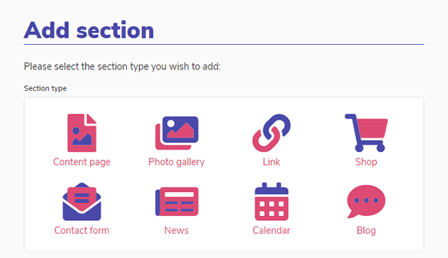 Add section page