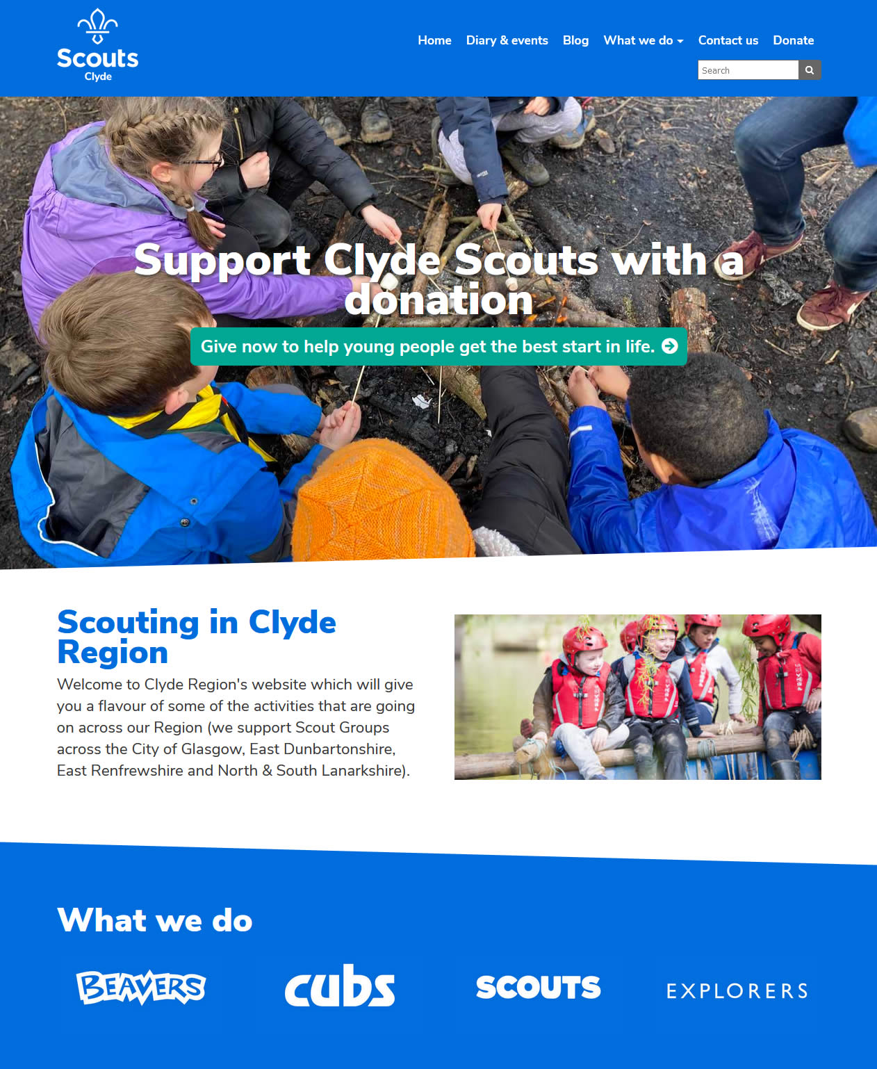 Scout website page